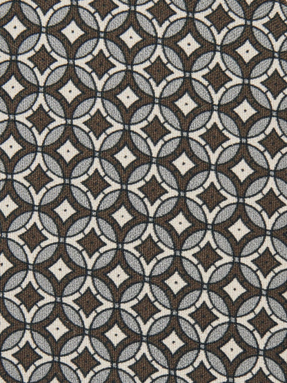 Silk Geometric-Print Tie in Chocolate Brown Multi Men | Reiss