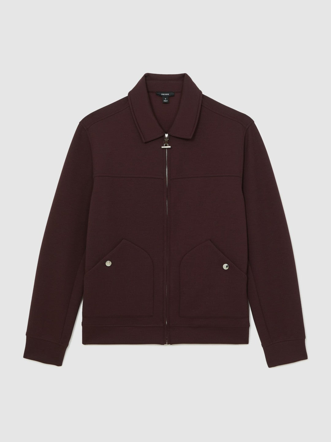 Interlock Zip Through Overshirt in Cherry Red Men | Reiss