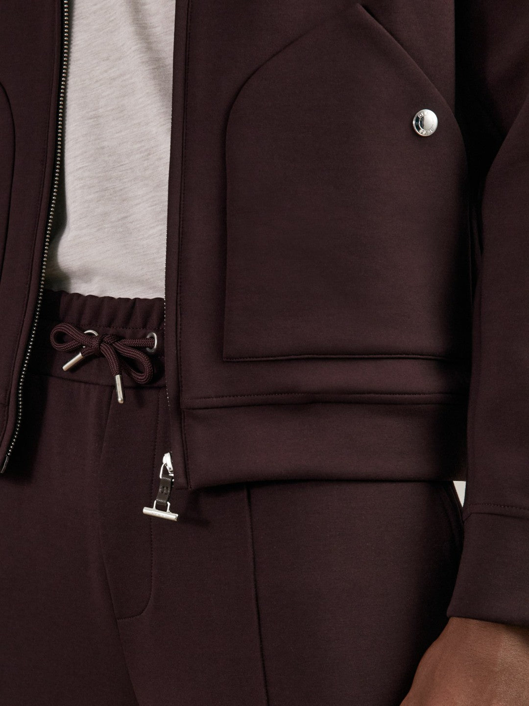 Interlock Zip Through Overshirt in Cherry Red Men | Reiss