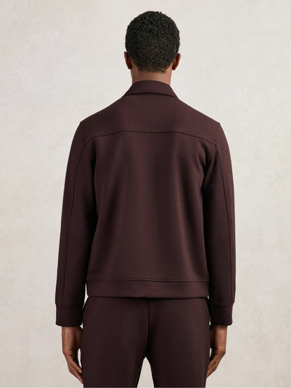 Interlock Zip Through Overshirt in Cherry Red Men | Reiss