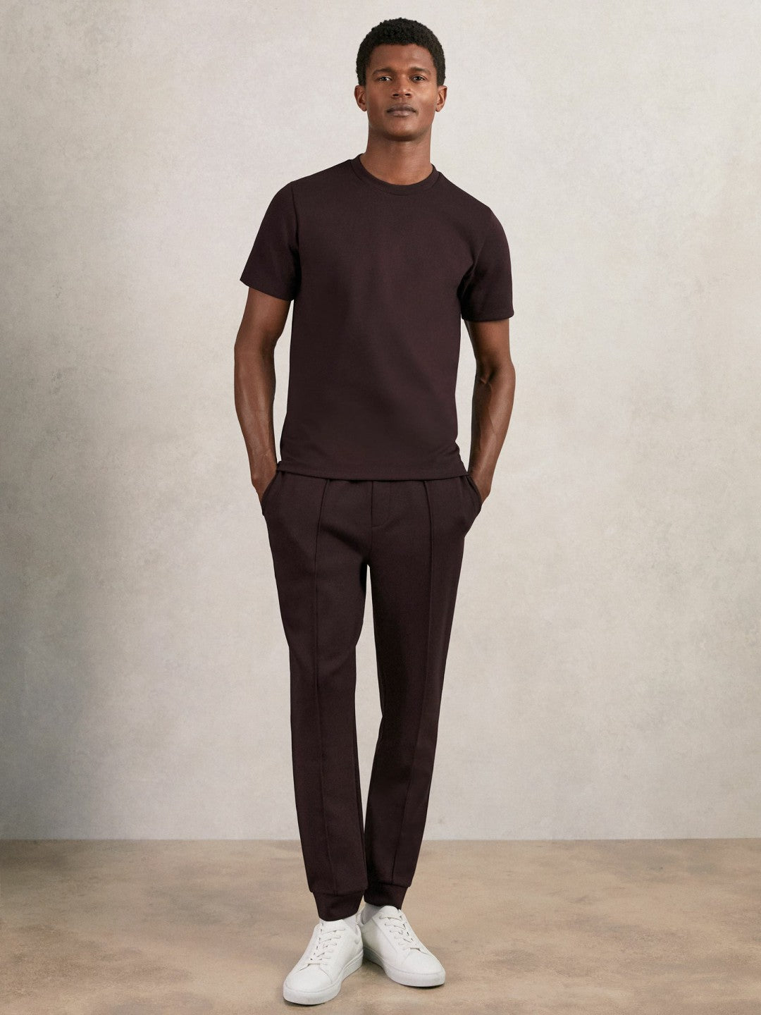 Interlock Drawstring Joggers in Cherry Red Men | Reiss