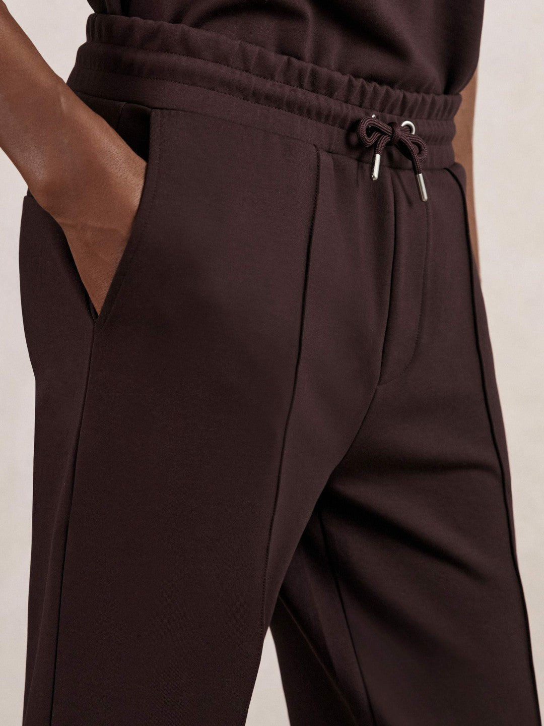 Interlock Drawstring Joggers in Cherry Red Men | Reiss