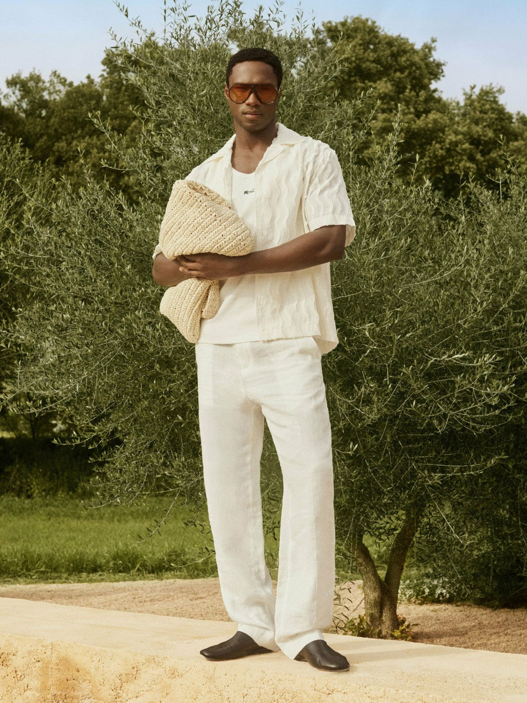 | Ché Linen Wide-Leg Trousers in White Men | Reiss