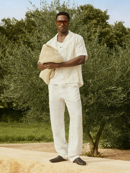 | Ché Linen Wide-Leg Trousers in White Men | Reiss