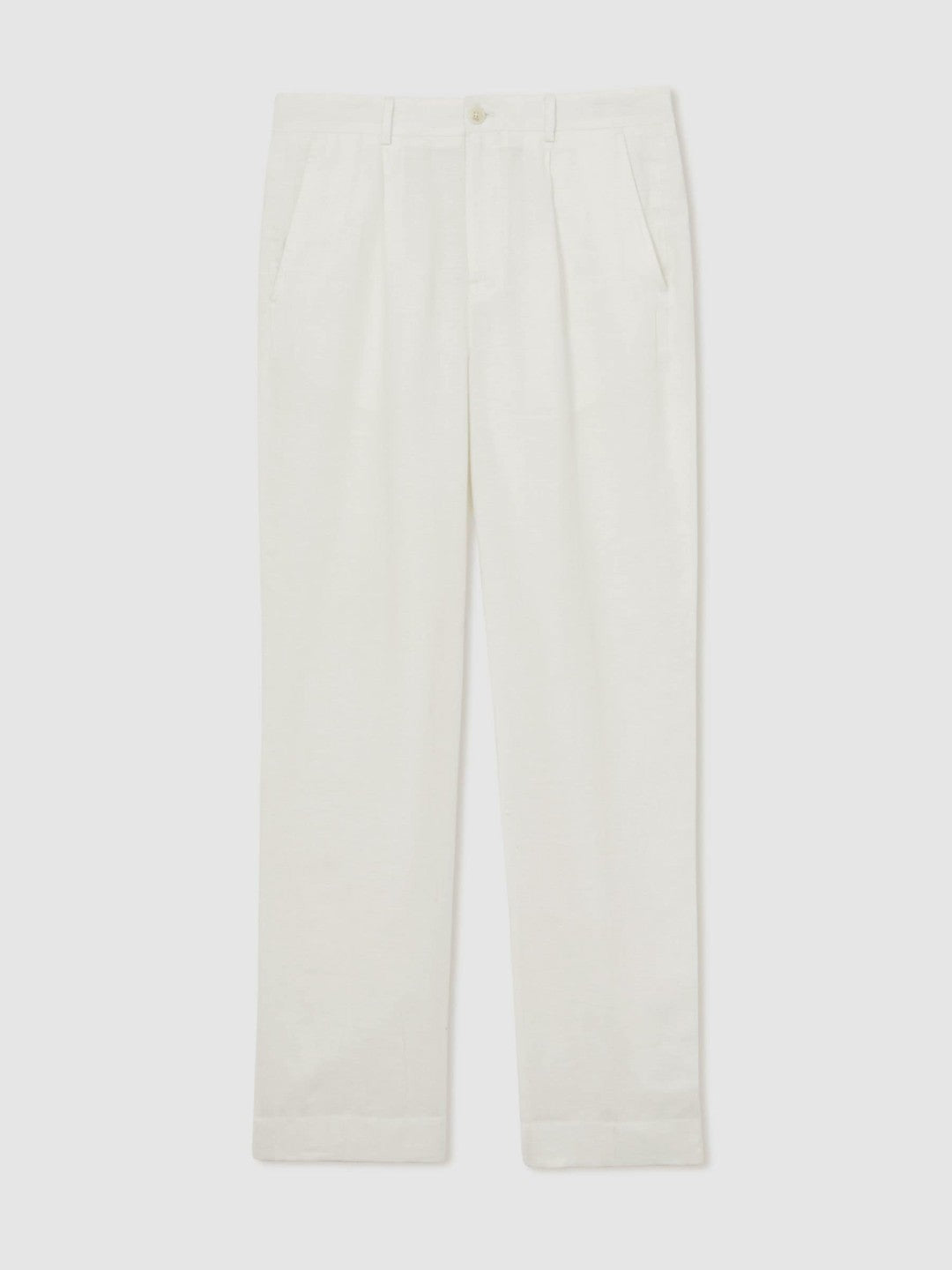 | Ché Linen Wide-Leg Trousers in White Men | Reiss