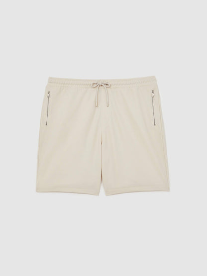 Textured Drawstring Shorts in Stone Men | Reiss