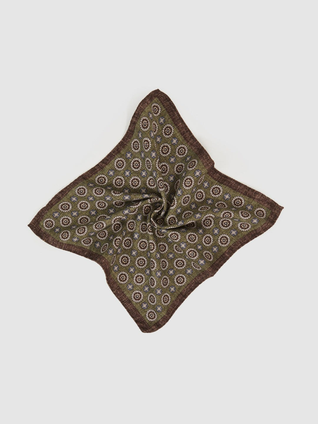 Silk Medallion Paisley Pocket Square in Sage Men | Reiss