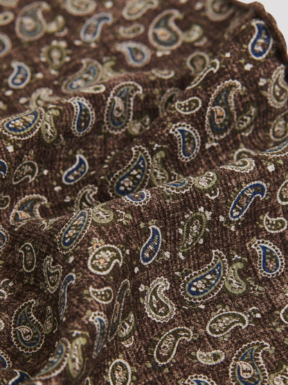 Silk Medallion Paisley Pocket Square in Sage Men | Reiss