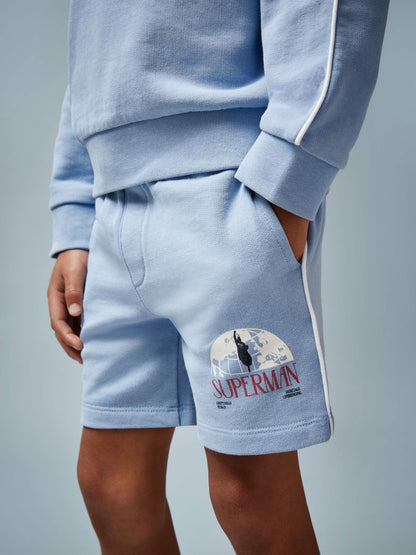 13-14 yrs Superman Logo-Print Shorts in Light Blue Children & Baby | Reiss
