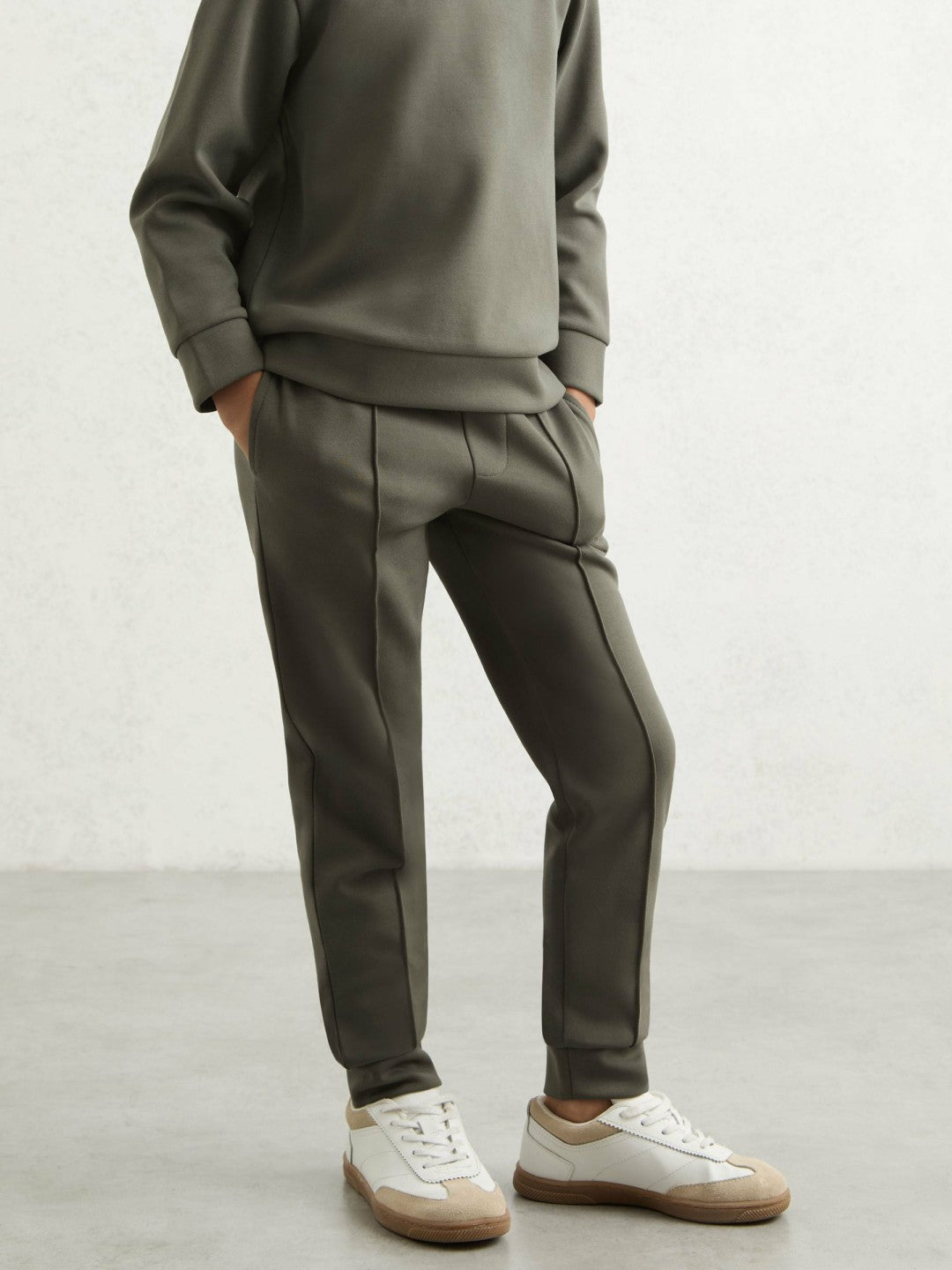9-13 yrs Interlock Drawstring Joggers in Dark Sage Children & Baby | Reiss
