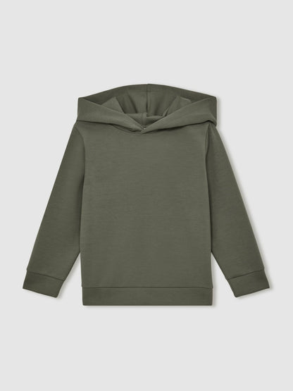 3-9 yrs Interlock Jersey Hoodie in Dark Sage Children & Baby | Reiss
