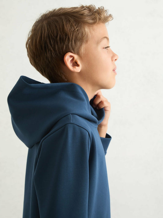 Interlock Jersey Hoodie in Ocean Blue Children & Baby | Reiss