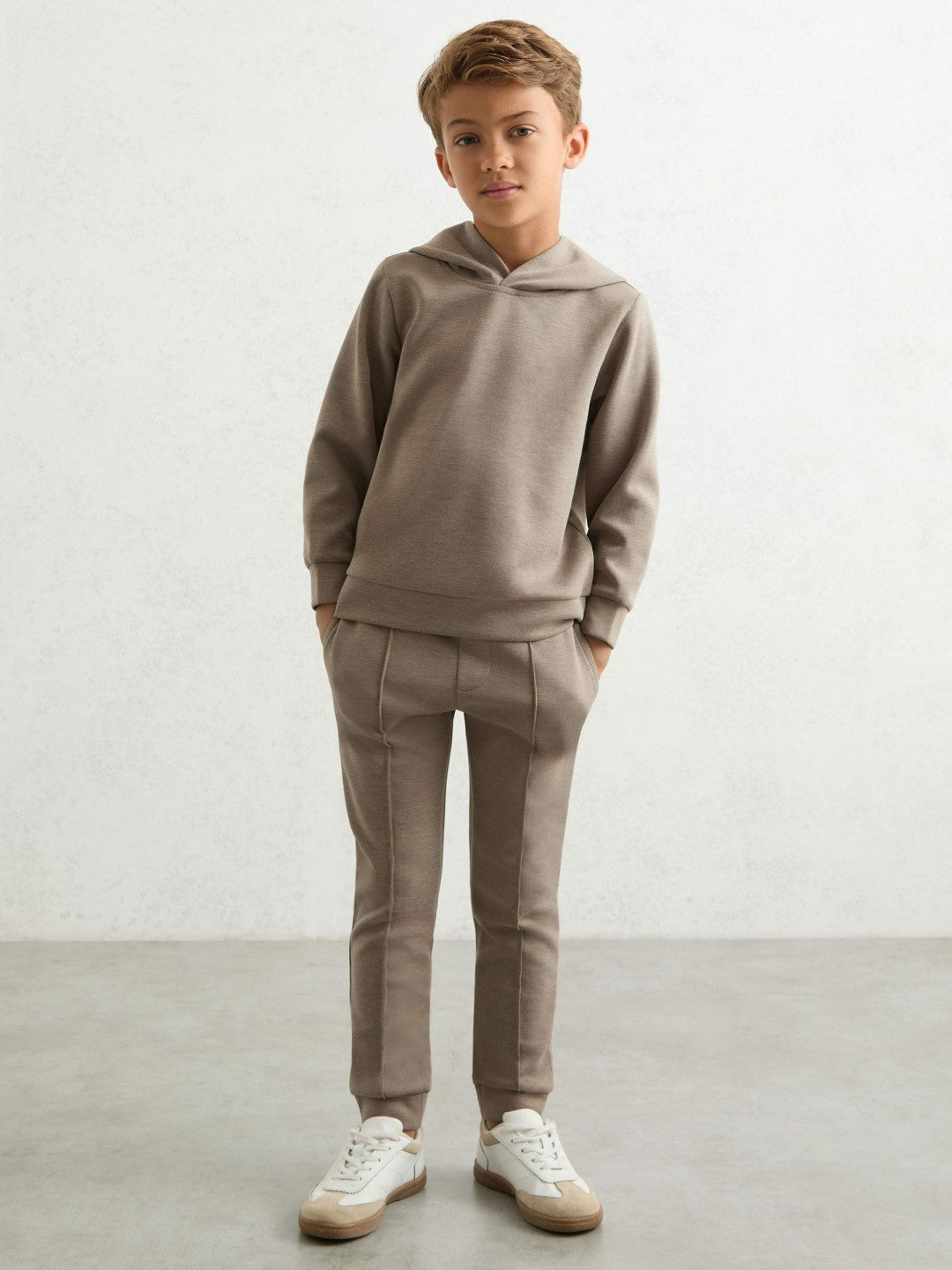 13-14 yrs Interlock Drawstring Joggers in Taupe Brown Children & Baby | Reiss