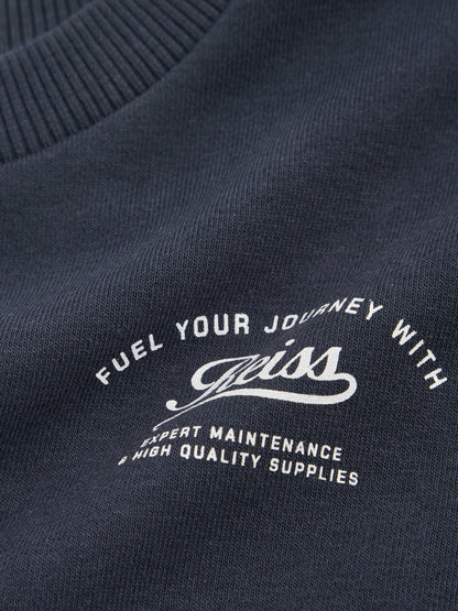 9-13 yrs Cotton Blend Motor Cars Sweatshirt in Washed Blue Children & Baby | Reiss