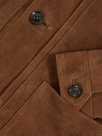 13-14 yrs Suede Worker Jacket in Tobacco Brown Children & Baby | Reiss