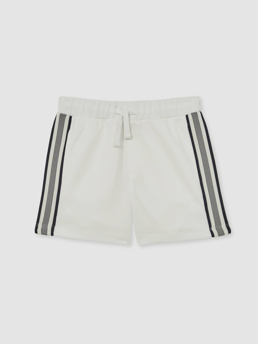 9-13 yrs Side Stripe Textured Shorts in White Children & Baby | Reiss
