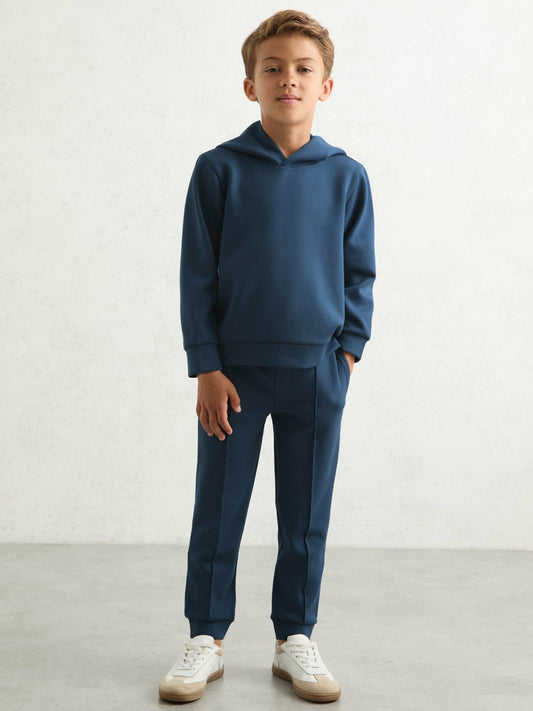 Interlock Jersey Hoodie in Ocean Blue Children & Baby | Reiss