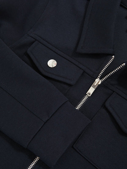 3-9 yrs Interlock Zip Through Overshirt in Navy Blue Children & Baby | Reiss