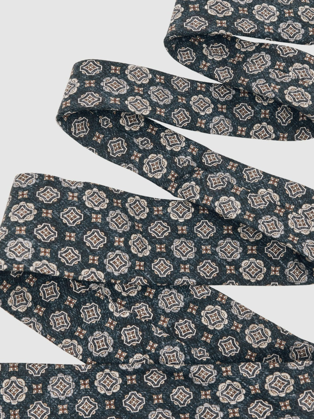 Silk Medallion Print Tie in Indigo Melange Men | Reiss