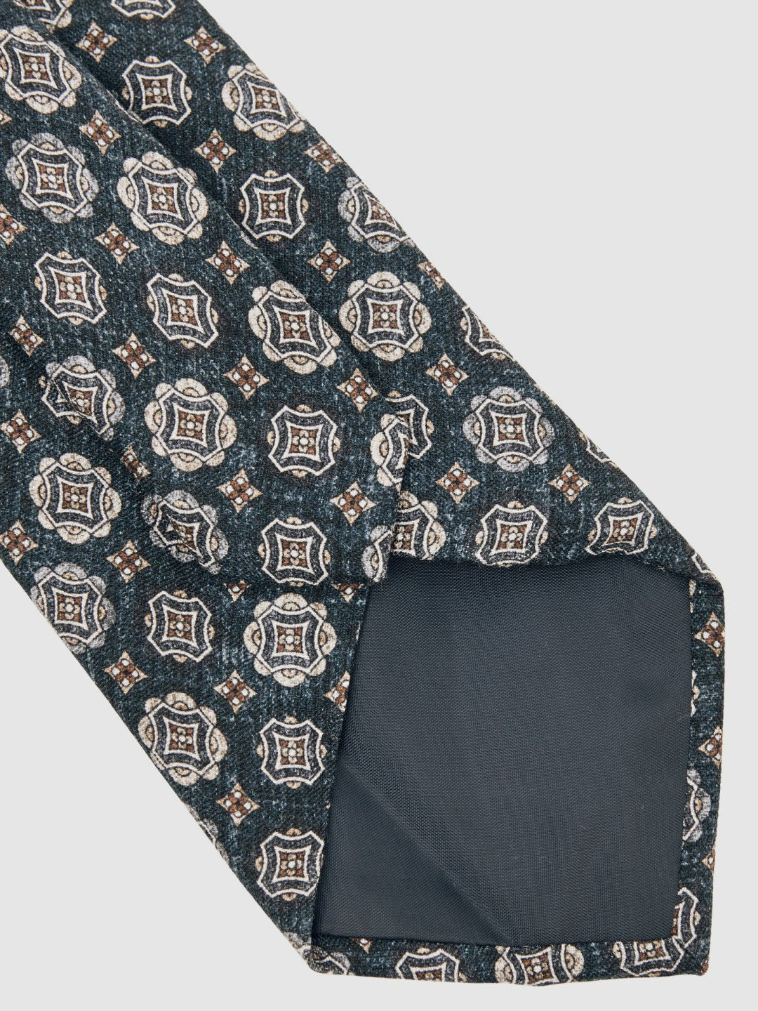 Silk Medallion Print Tie in Indigo Melange Men | Reiss