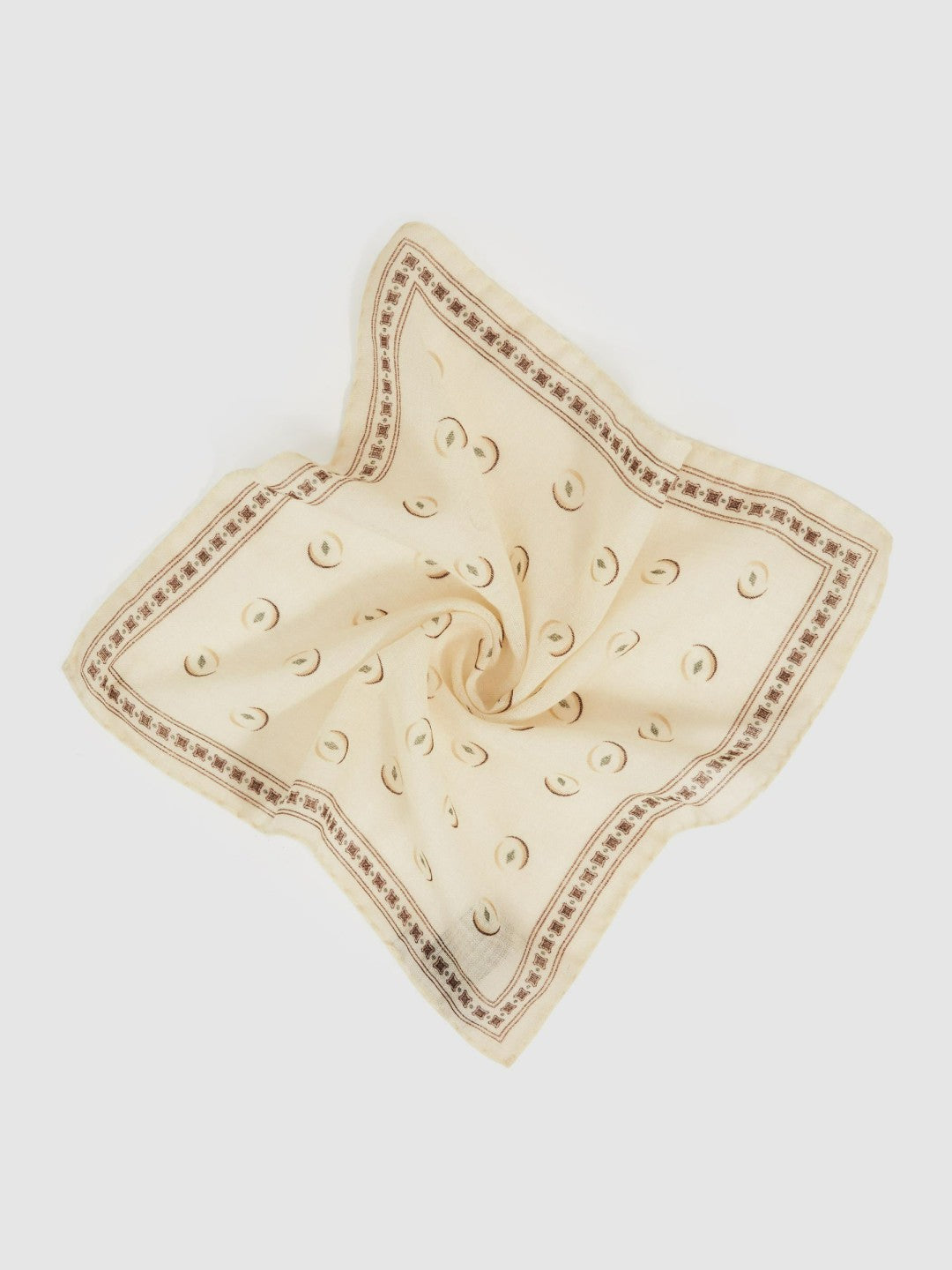 Wool Motif Print Pocket Square in Off White Men | Reiss