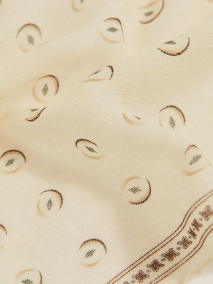 Wool Motif Print Pocket Square in Off White Men | Reiss