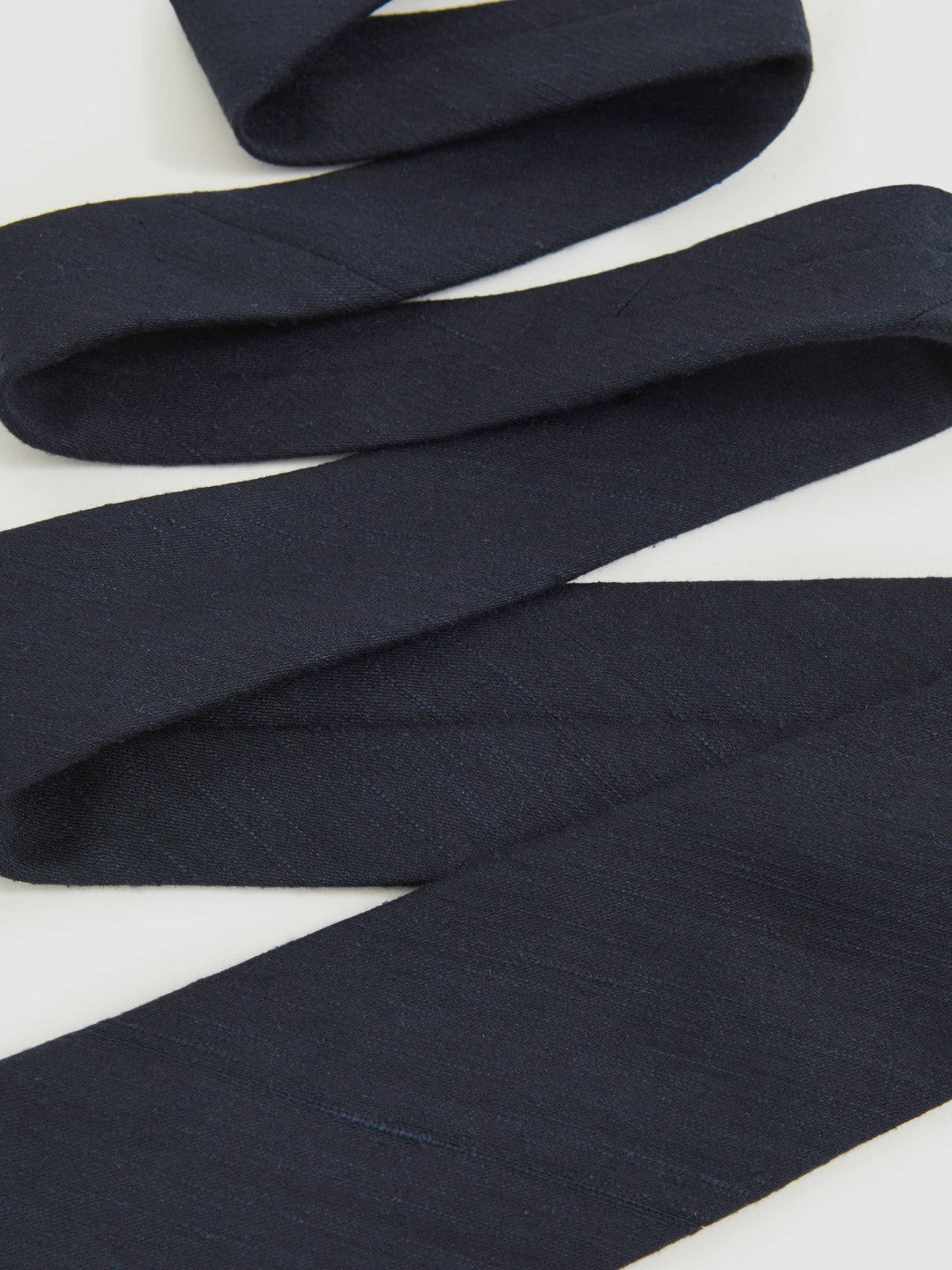 Silk Blend Textured Tie in Navy Men | Reiss