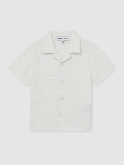 3-9 yrs SmileyWorld Wave Texture Shirt in White Children & Baby | Reiss