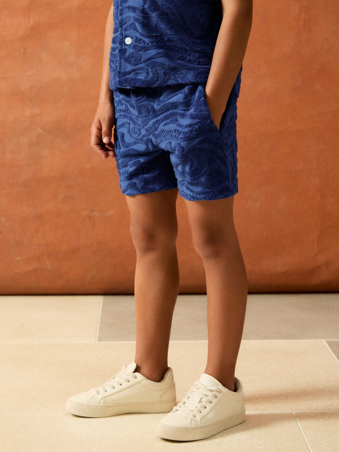 9-13 yrs SmileyWorld Wave Texture Shorts in Bright Blue Children & Baby | Reiss