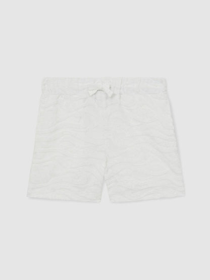 3-9 yrs SmileyWorld Wave Texture Shorts in White Children & Baby | Reiss