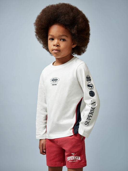 3-9 yrs Superman Cotton Logo T-Shirt in White Children & Baby | Reiss