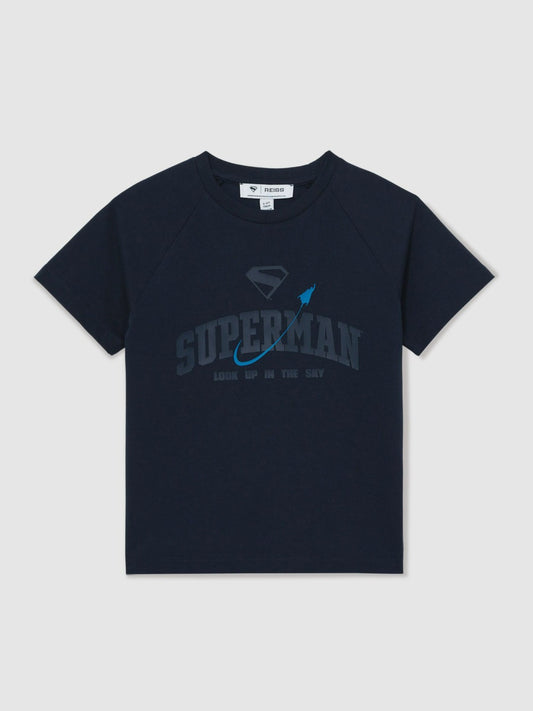 13-14 yrs Superman Raglan Logo T-Shirt in Navy Blue Children & Baby | Reiss
