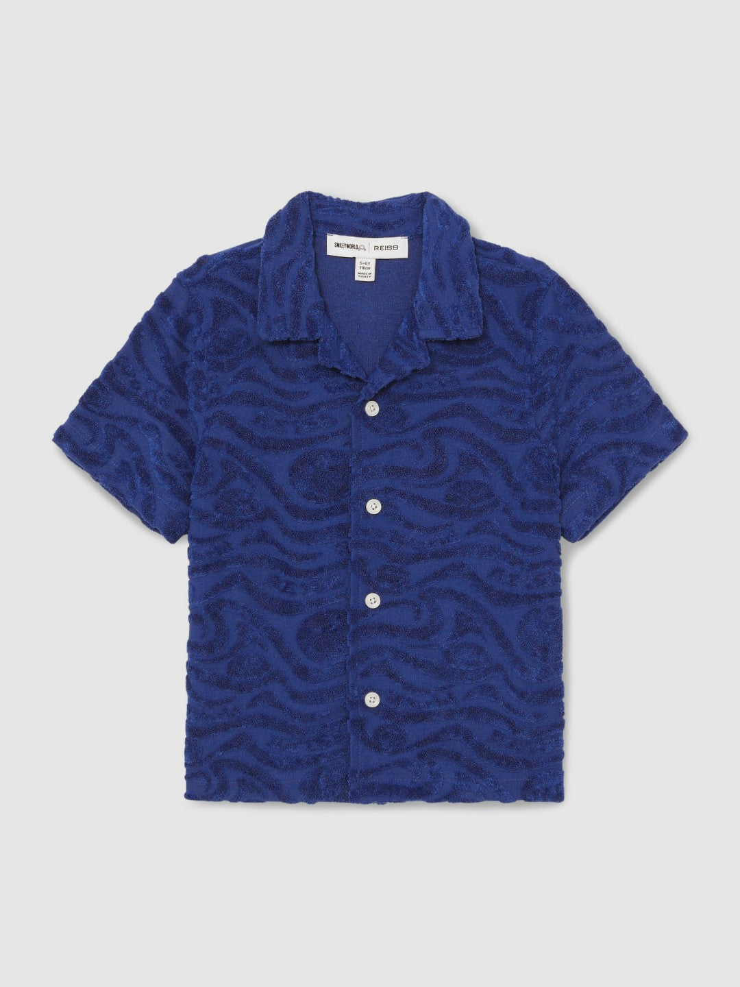13-14 yrs SmileyWorld Wave Texture Shirt in Bright Blue Children & Baby | Reiss