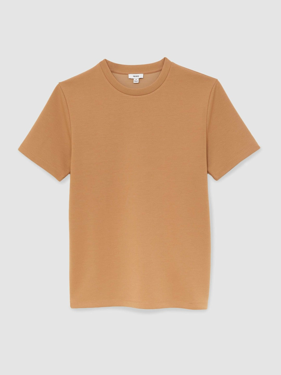 Interlock Jersey Crew Neck T-Shirt in Light Camel Brown Men | Reiss