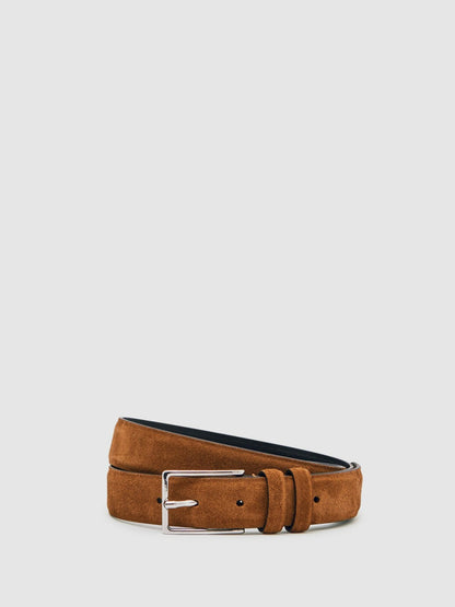 Suede Belt in Tobacco Brown Men | Reiss