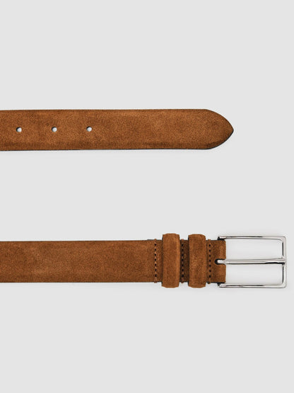 Suede Belt in Tobacco Brown Men | Reiss