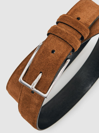 Suede Belt in Tobacco Brown Men | Reiss