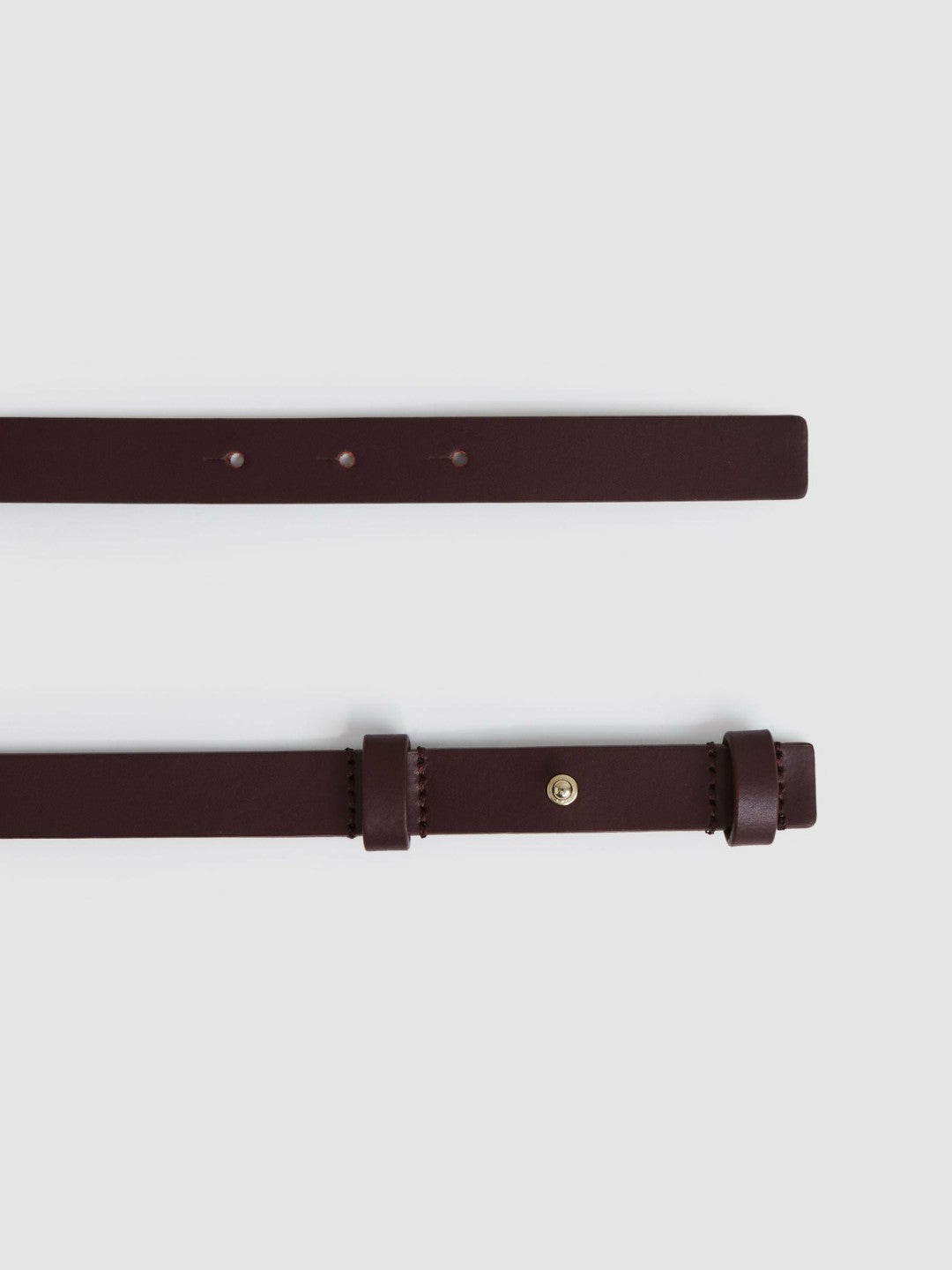 Leather Square Hinge Belt in Burgundy Women | Reiss
