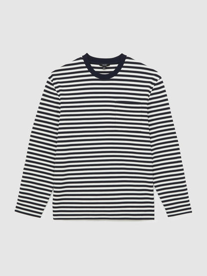 Striped Crew-Neck T-Shirt in Navy/White Men | Reiss