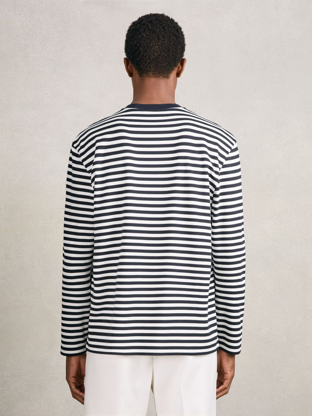 Striped Crew-Neck T-Shirt in Navy/White Men | Reiss
