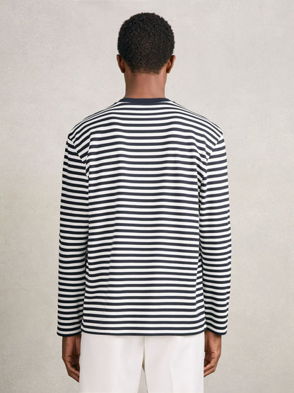 Striped Crew-Neck T-Shirt in Navy/White Men | Reiss