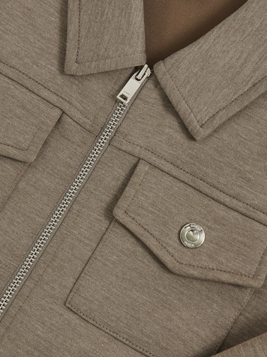 13-14 yrs Interlock Zip-Through Overshirt in Taupe Brown Children & Baby | Reiss