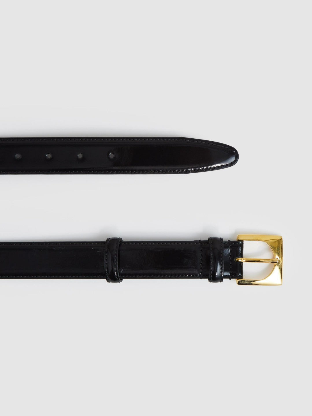 Suede Square Buckle Belt in Black Women | Reiss