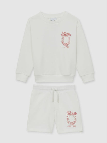 Pony Club Sweatshirt and Shorts Set in Ecru Children & Baby | Reiss