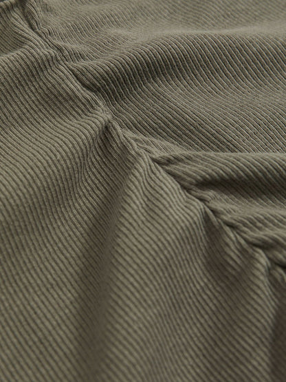 Ribbed Ruched Waist Vest in Khaki Green Women | Reiss