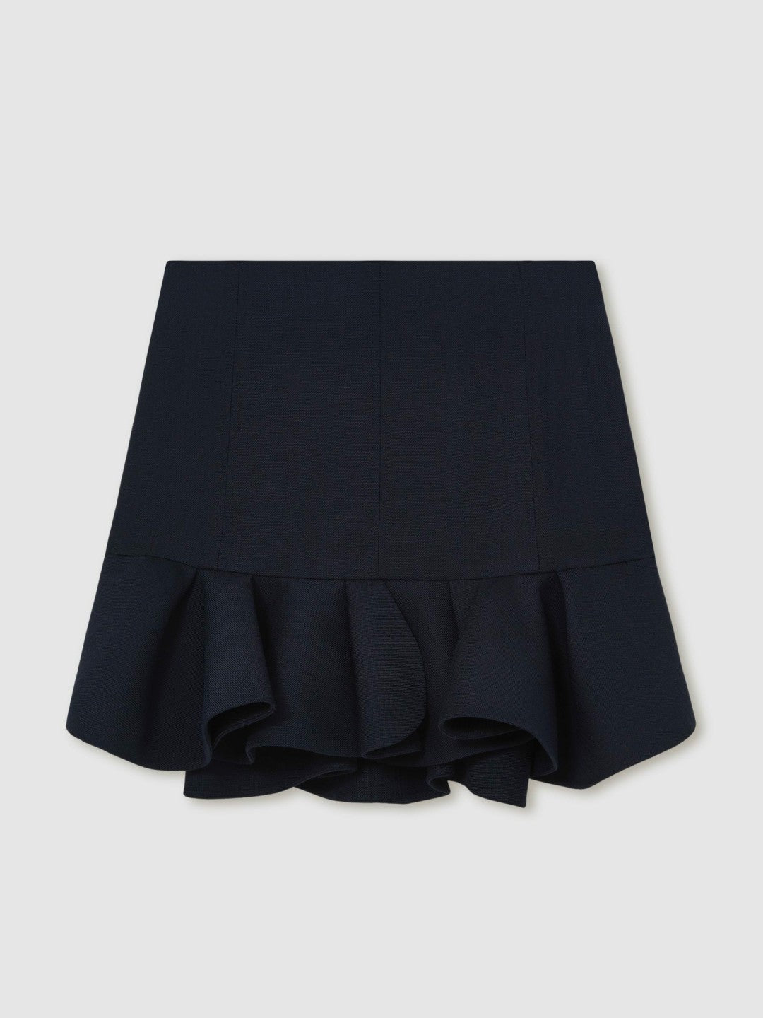 Ruffle-Hem Mini Skirt in Navy Women | Reiss