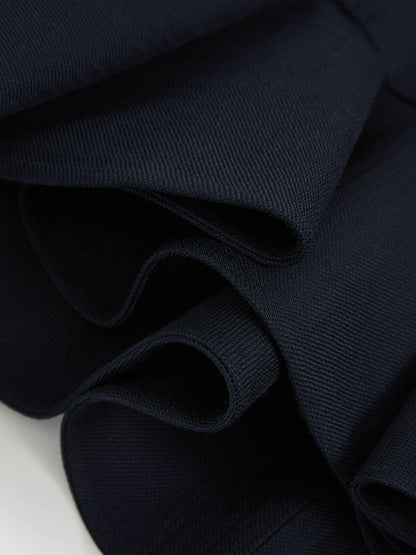 Ruffle-Hem Mini Skirt in Navy Women | Reiss