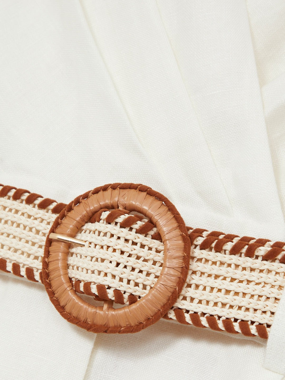Linen Belted Sleeveless Wrap Playsuit in Cream Women | Reiss