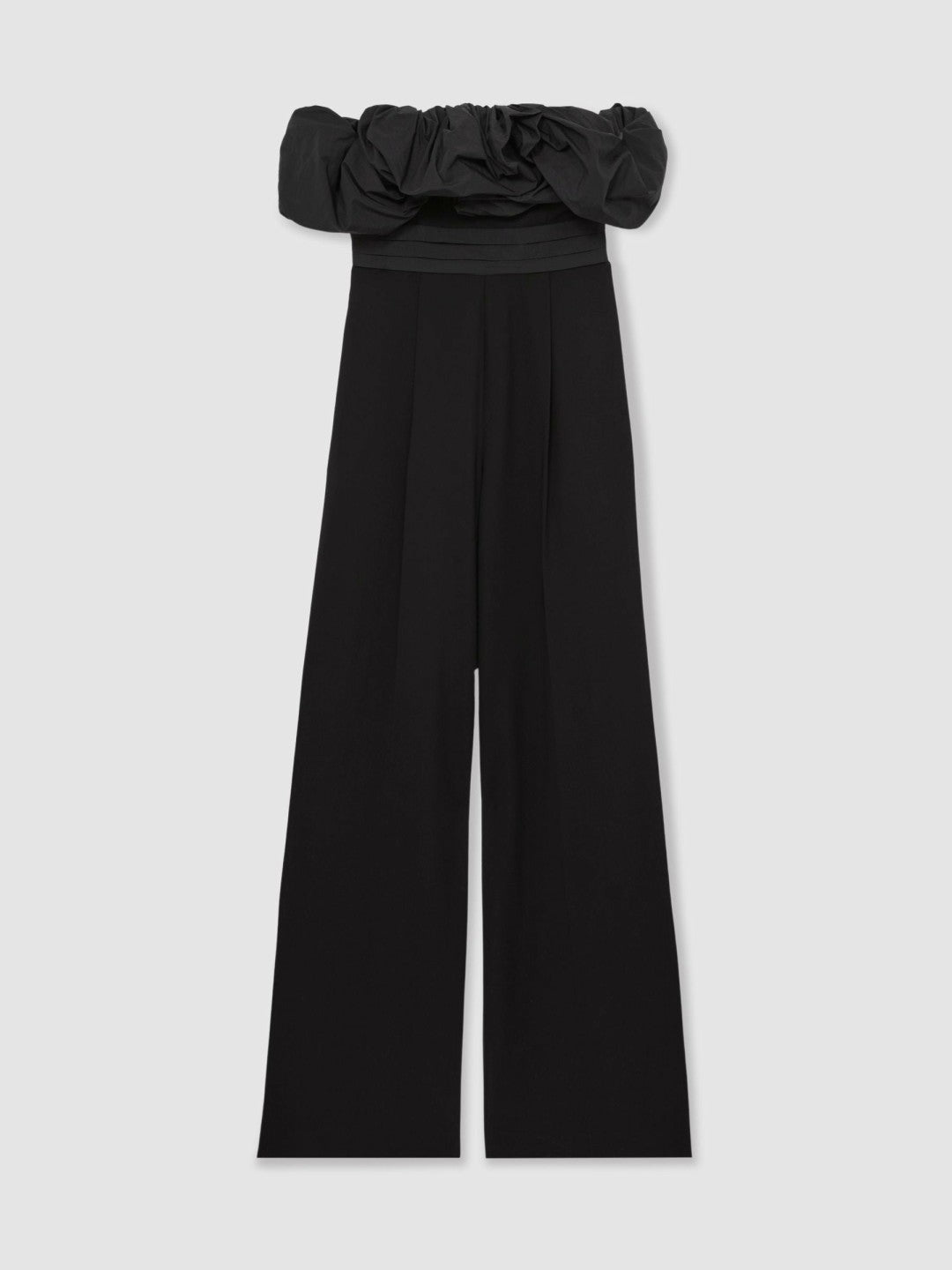 Sculptural Strapless Wide-Leg Jumpsuit in Black Women | Reiss