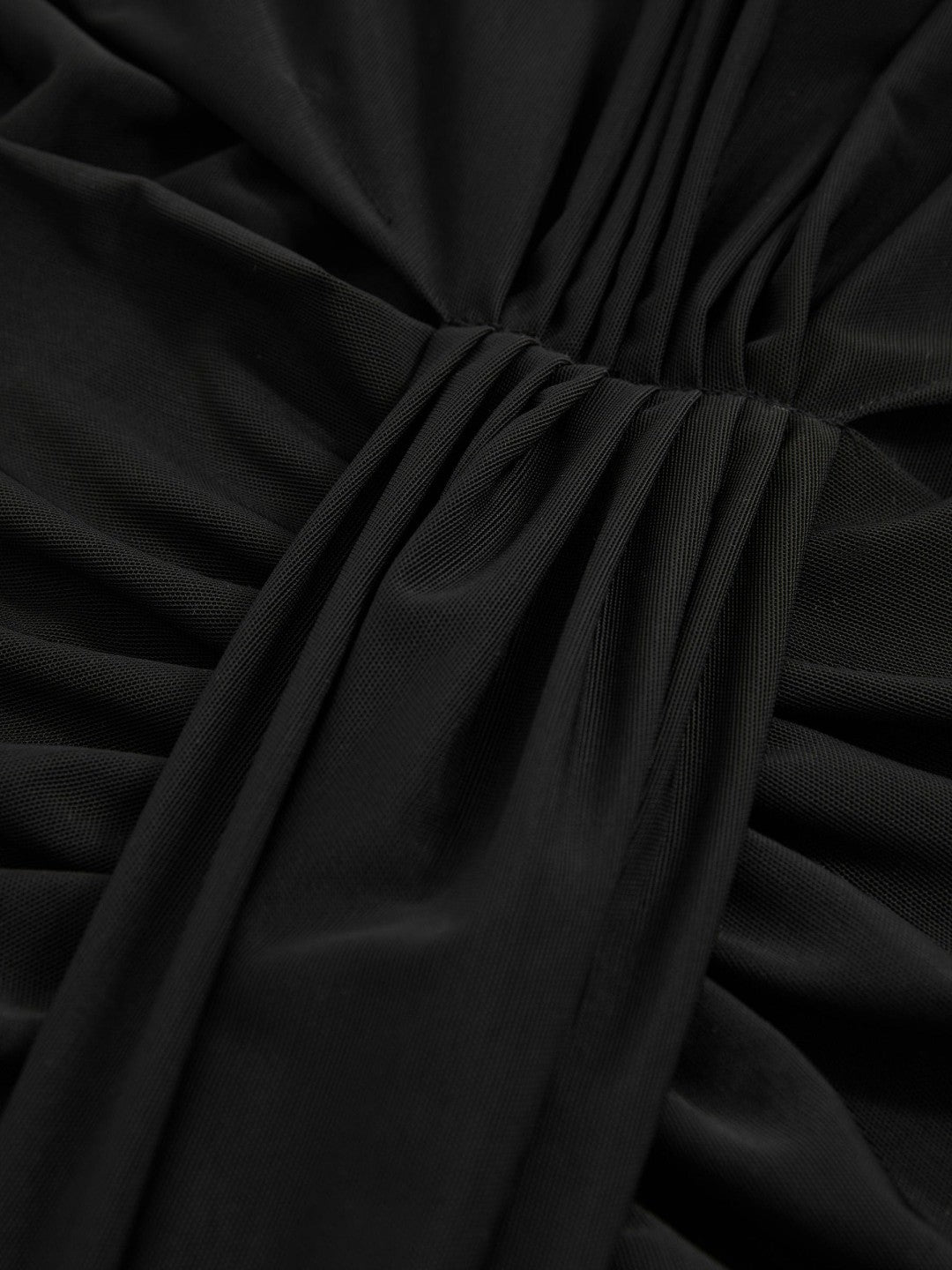 Petite Sheer Ruched Maxi Dress in Black Women | Reiss